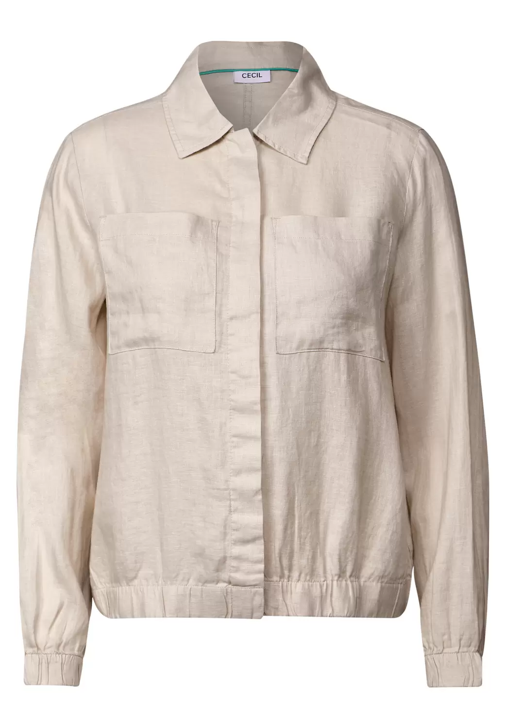 Leinenblouson mit Hemdkragen
