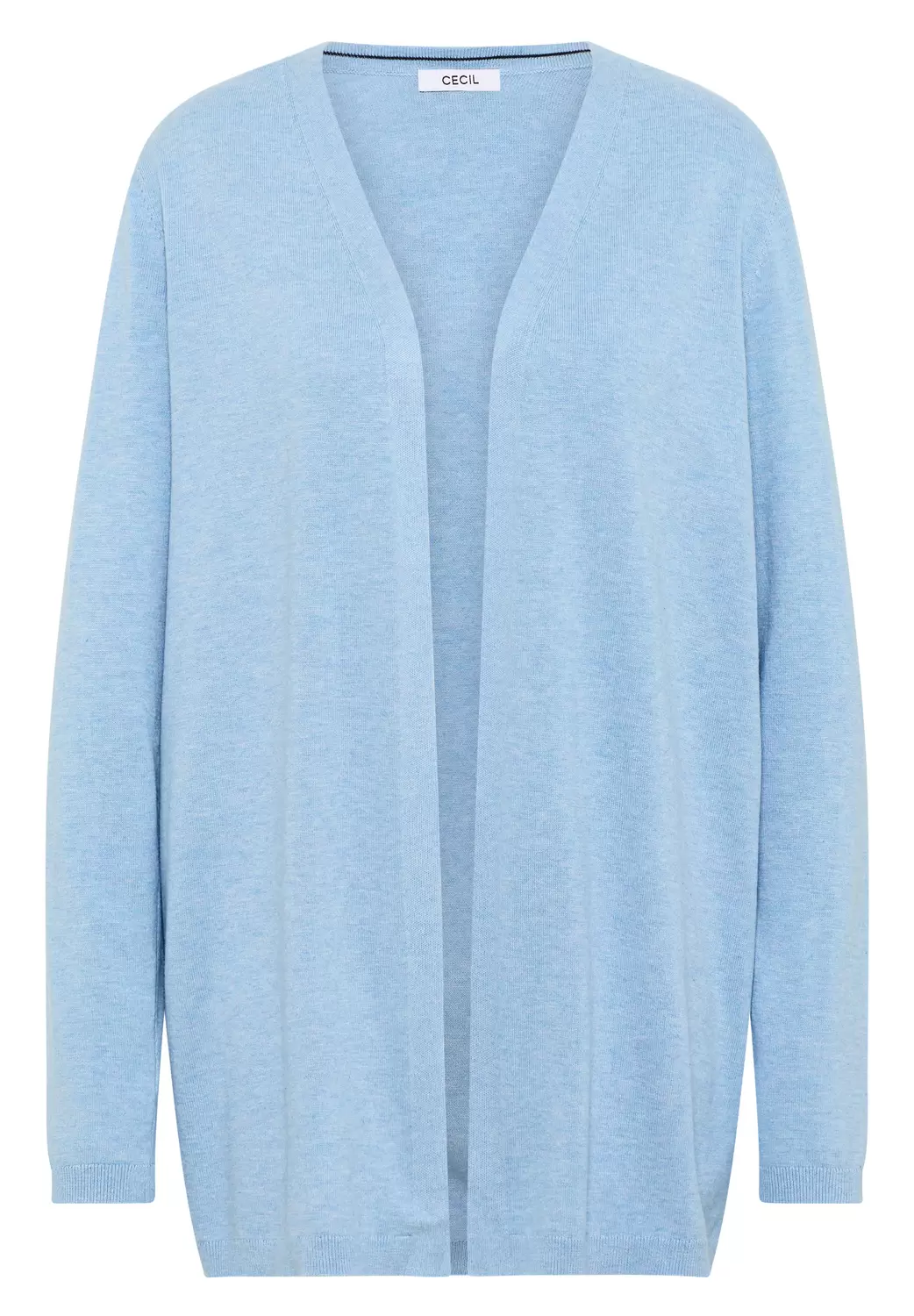 NOS_Long Open Cardigan - 15946/whisper blue melang