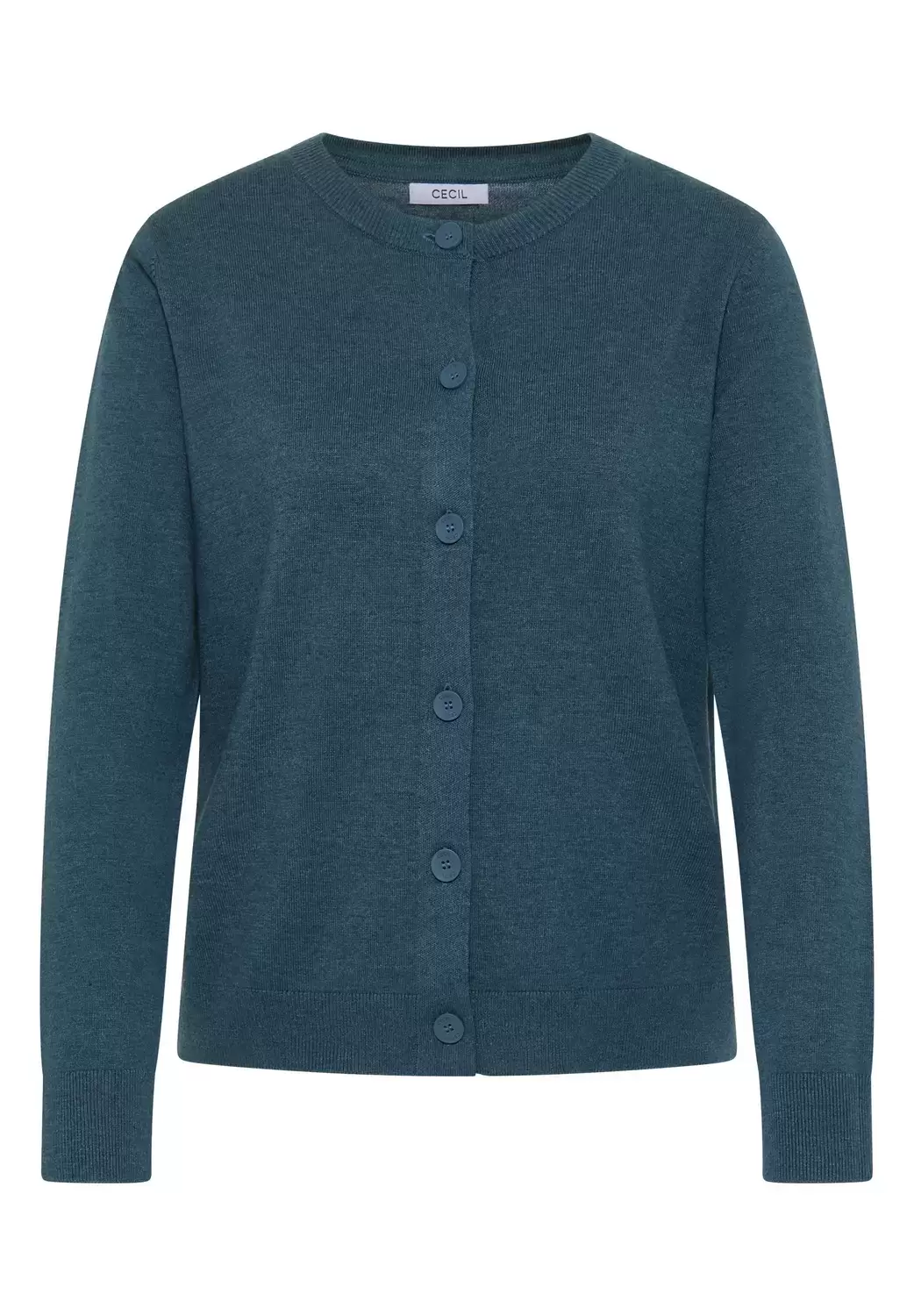 NOS_Buttoned Cardigan - 16838/dull teal blue melan