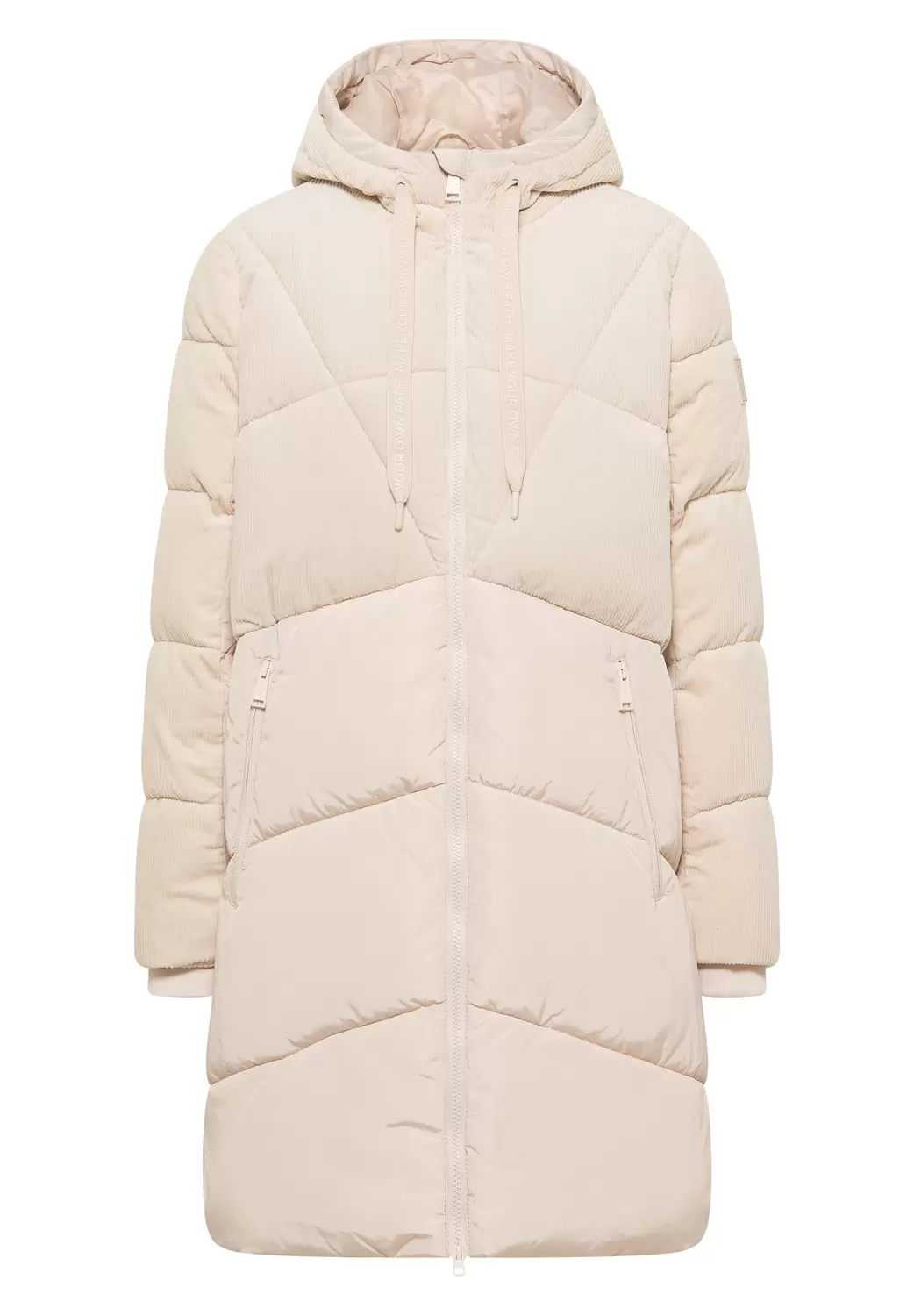 Puffer Mantel mit Cordmix