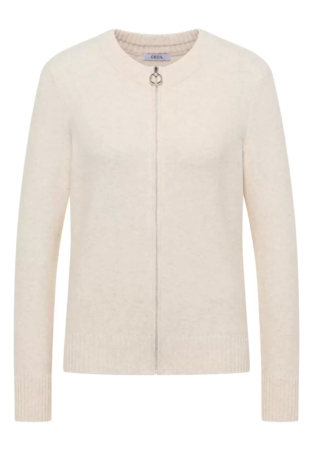 NOS_Cosy Zipper cardigan - 16835/oat milk beige me
