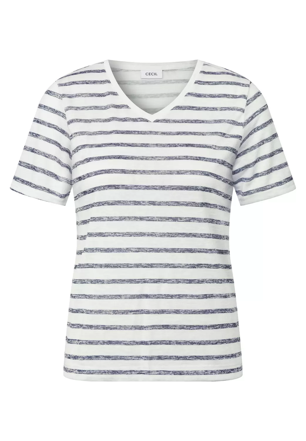 Striped Summer Knit V-Neck