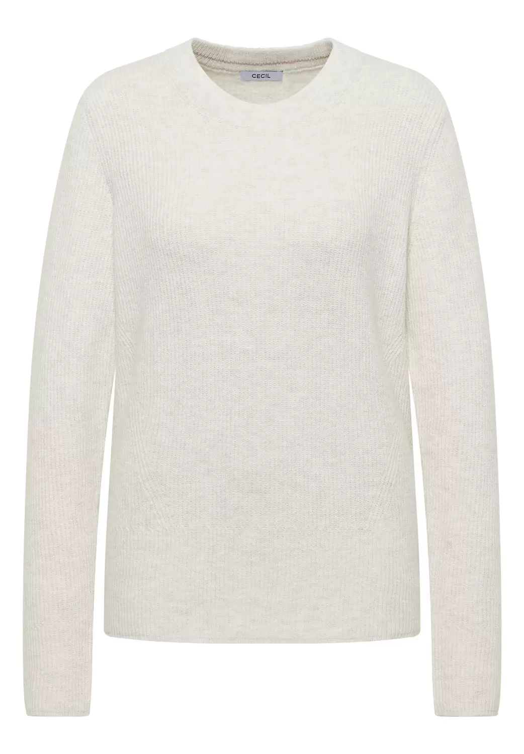 NOS_Cosy rib-mix sweater - 16969/eggshell melange