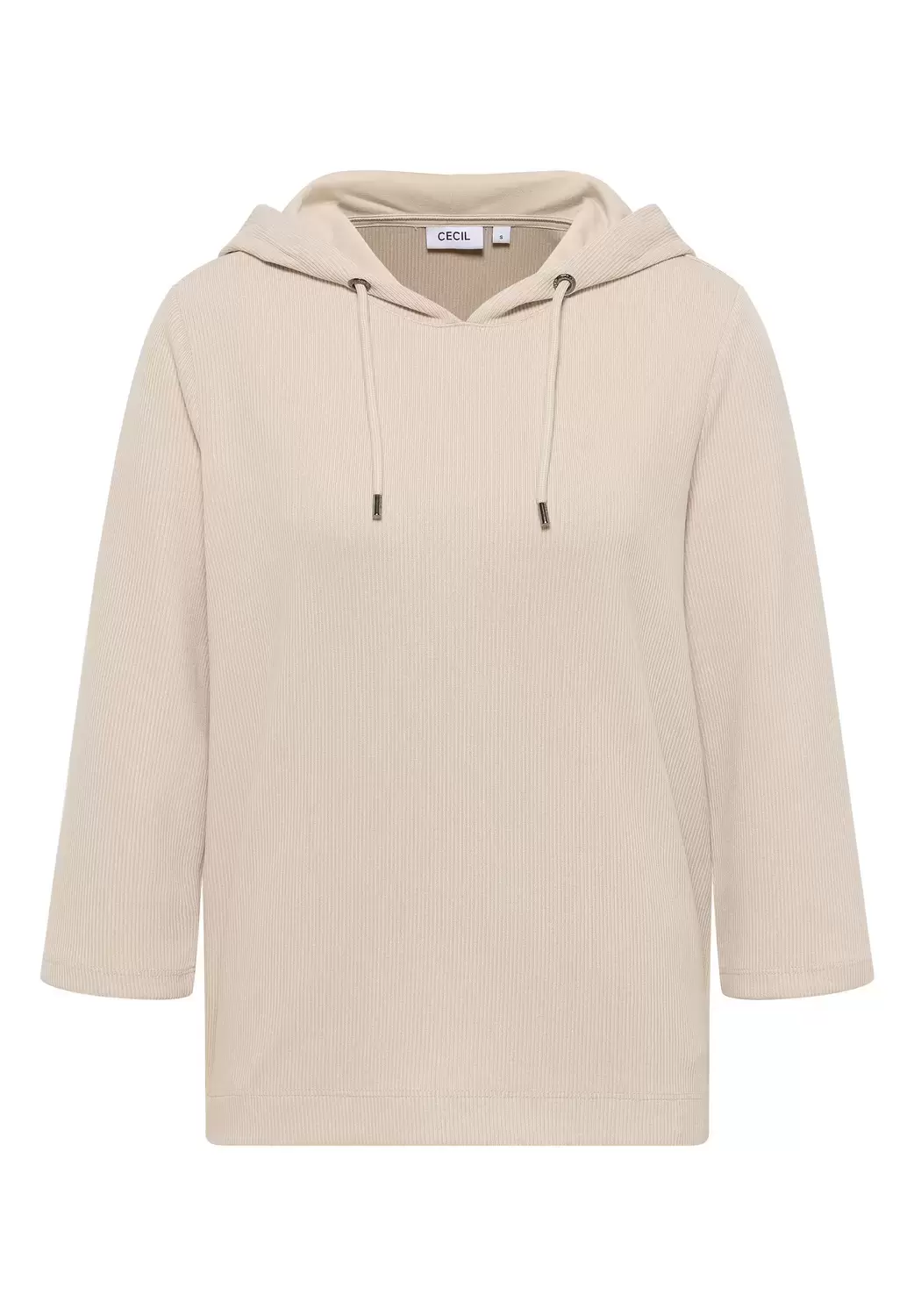 TOS Solid Rib Hoody - 16983/oat milk beige