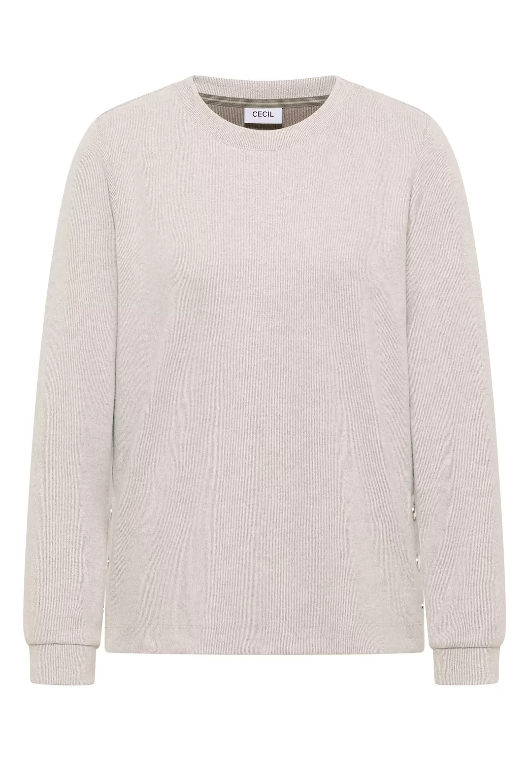 TOS Melange Rib Button T-Shirt