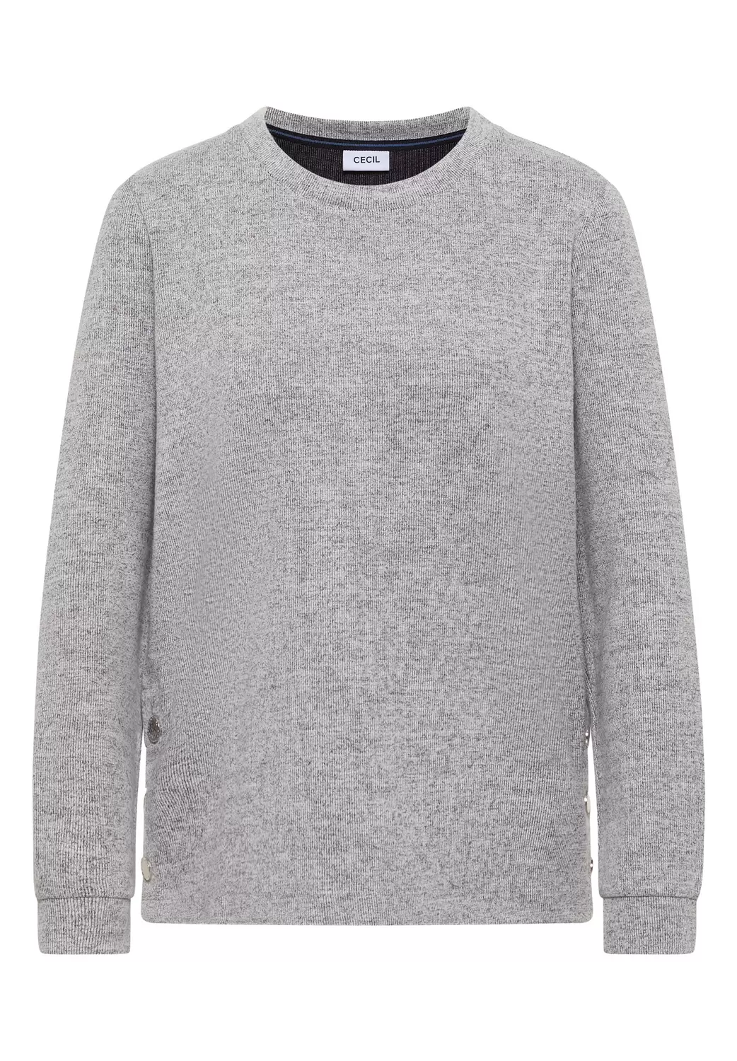 TOS Melange Rib Button T-Shirt