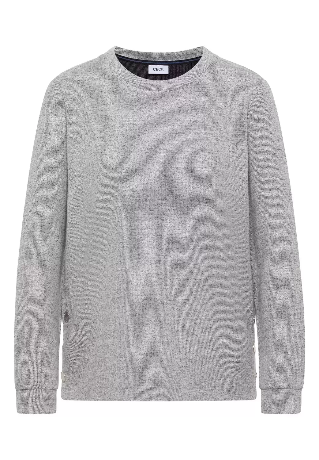 Melange Shirt mit Knöpfen