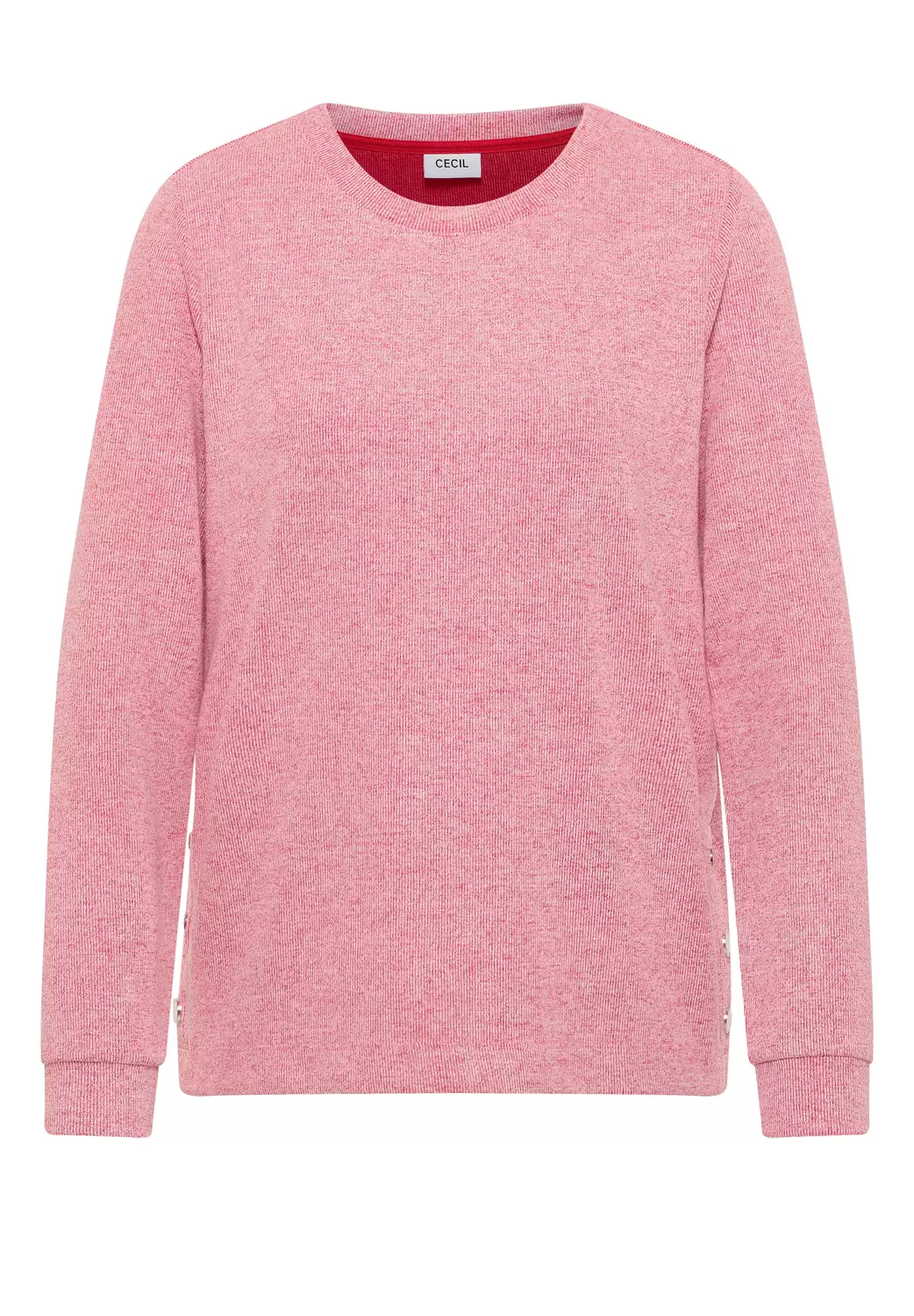 Melange Shirt mit Knöpfen