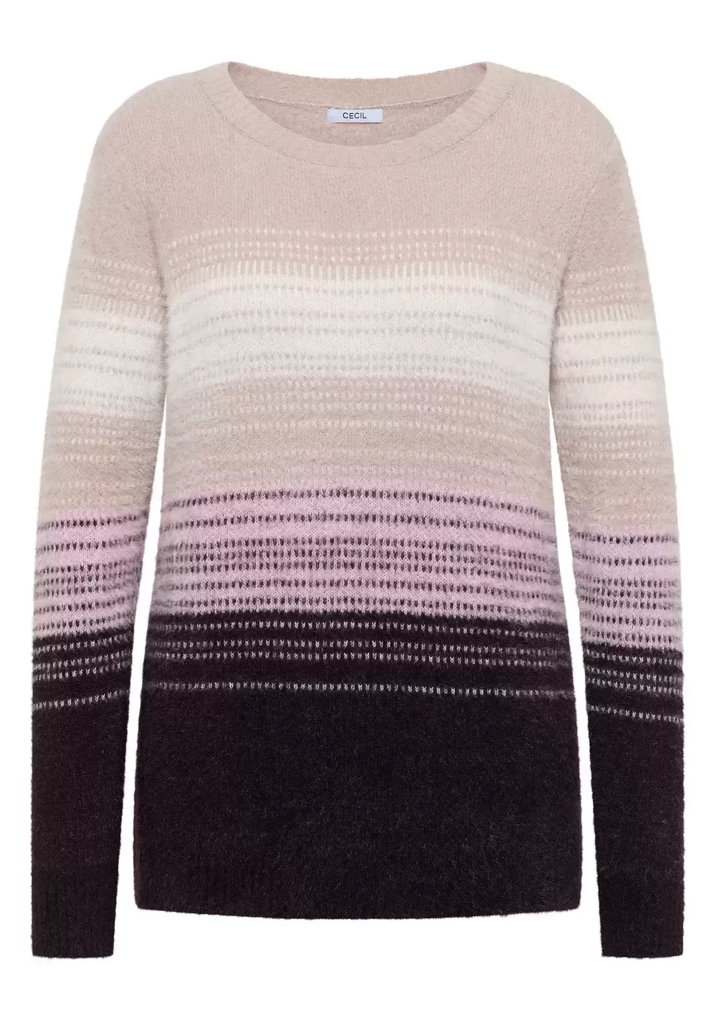 AOP feather yarn sweater female