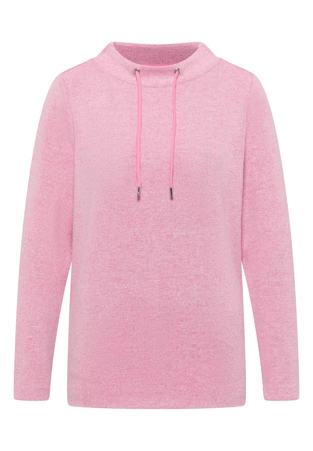 Funnelneck Melange Rippshirt