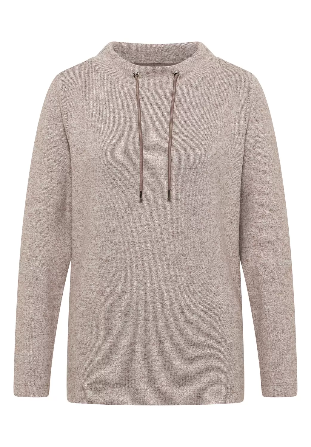 Funnelneck Melange Rippshirt