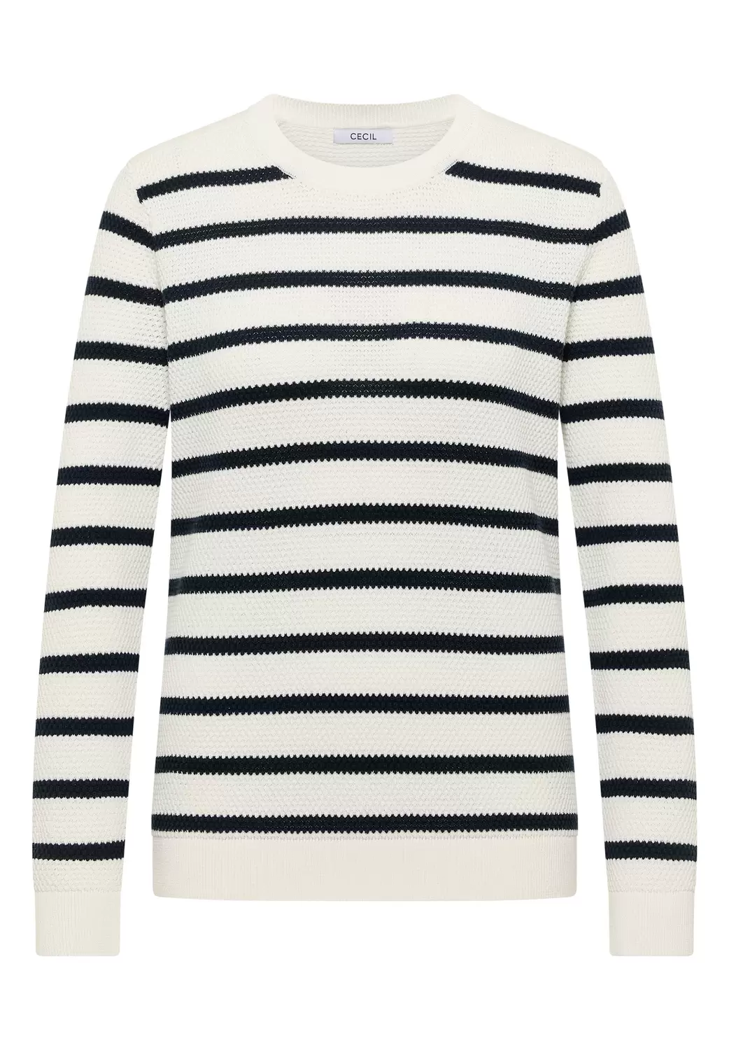 TOS_Structure stripe Roundneck