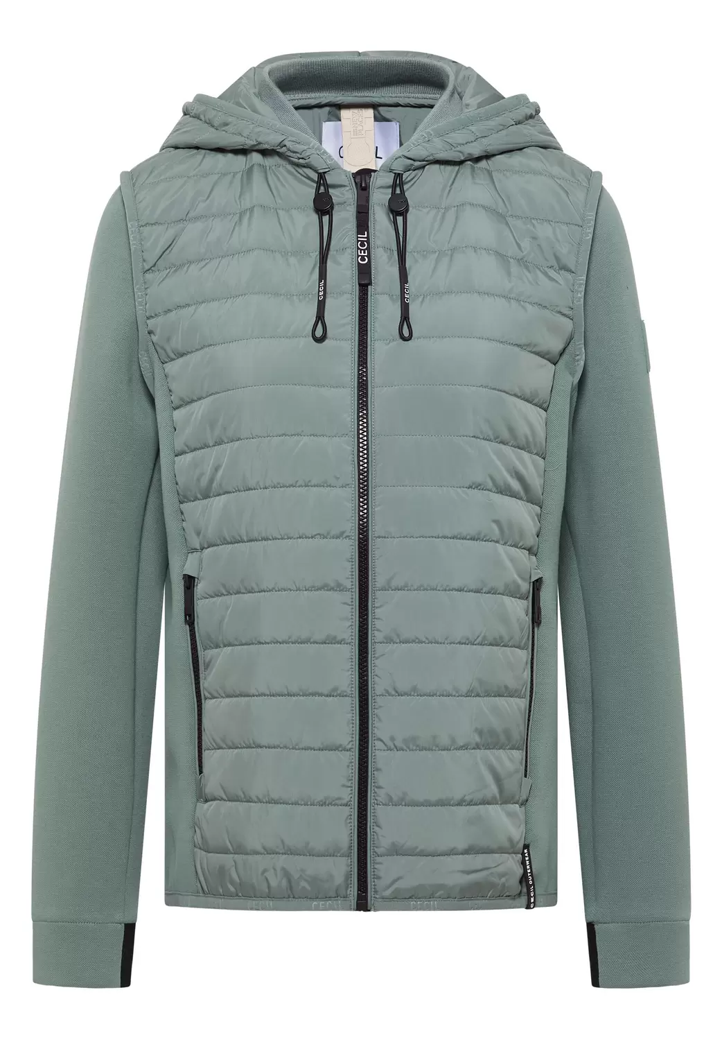 Jacke mit Strukturmix und Kapuze