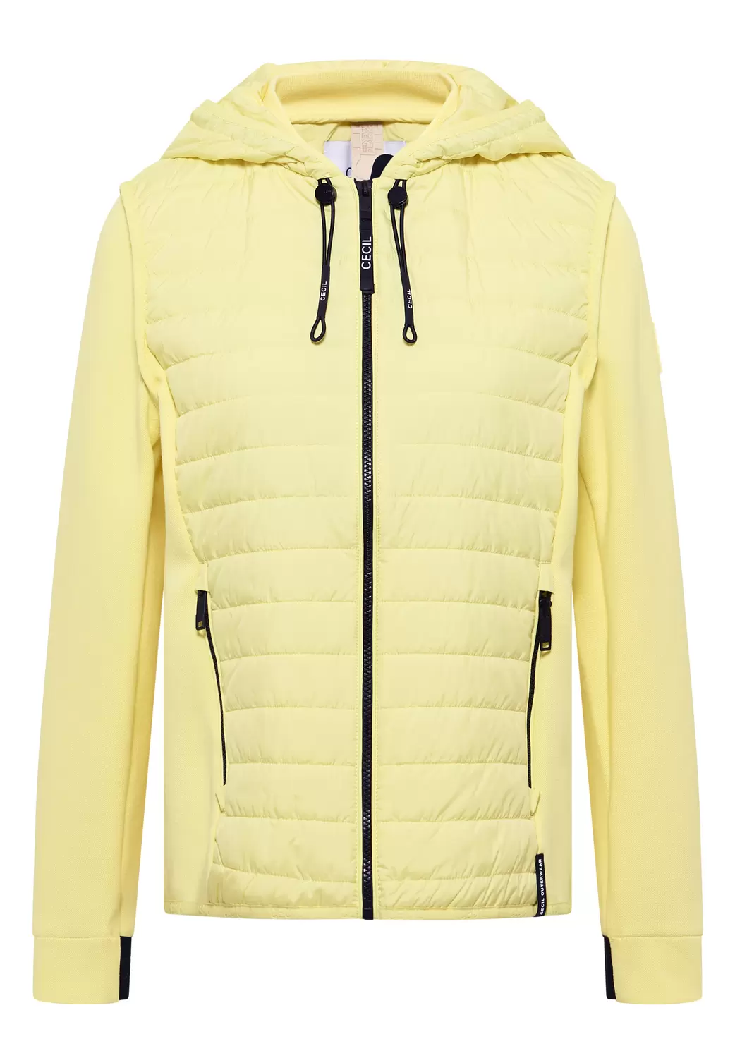 Jacke mit Strukturmix und Kapuze