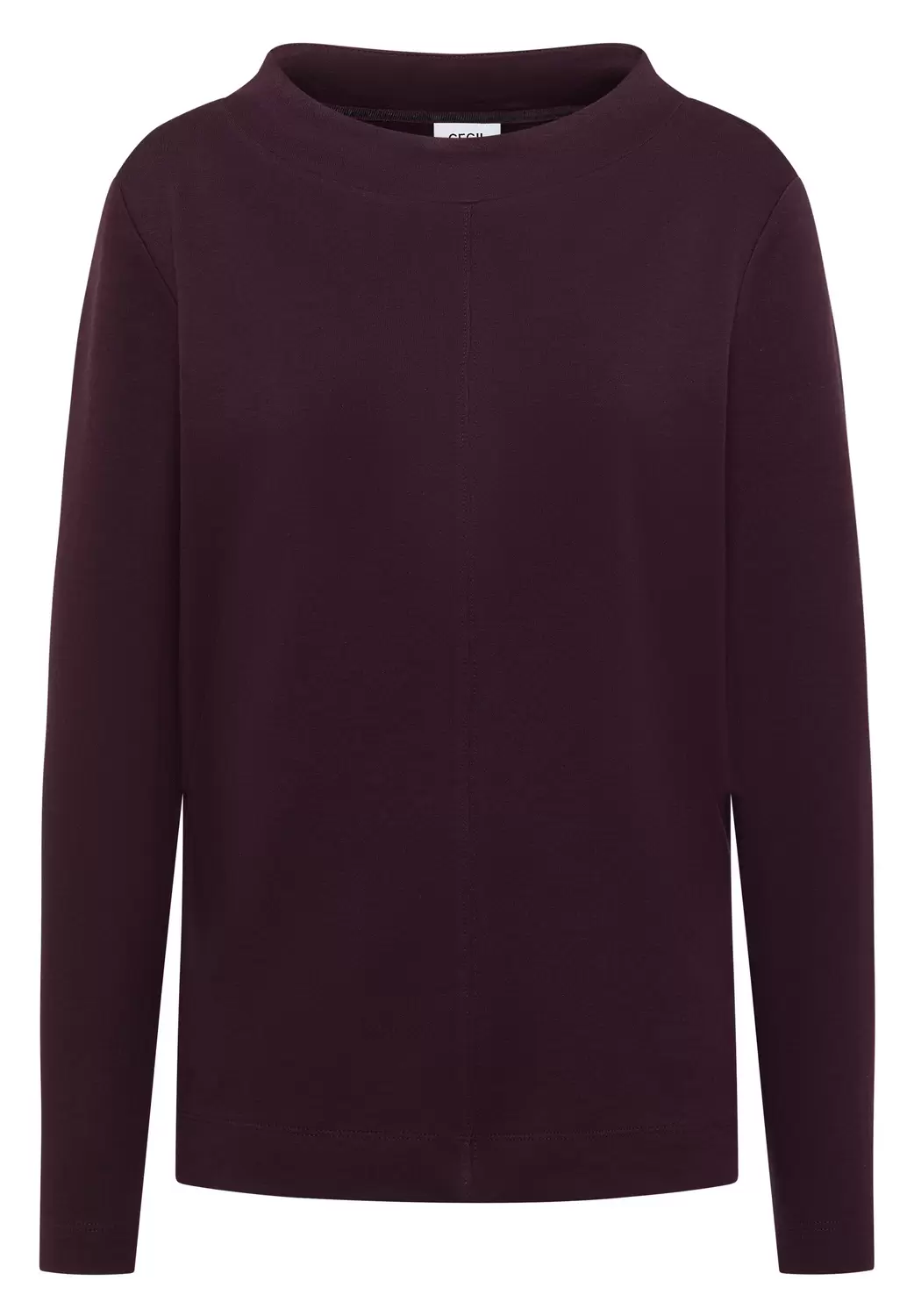 Funnelneck Shirt in Unifarbe