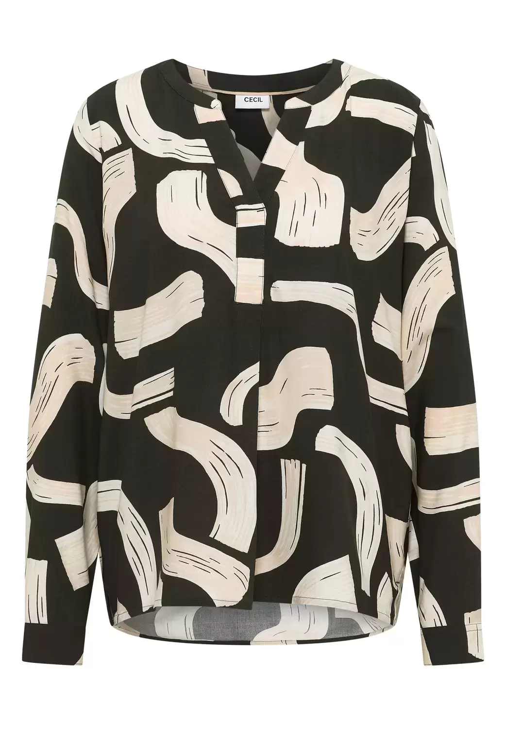 Gemusterte Split Neck Bluse