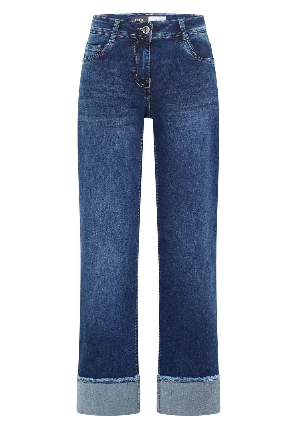 Wide Leg Washed-Look Jeans