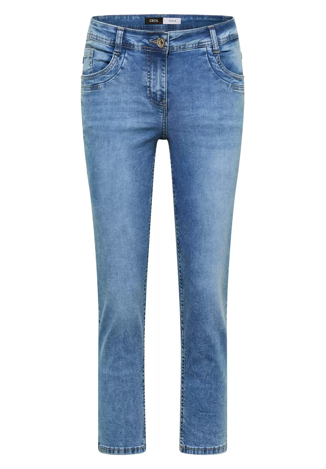 Mid Waist Slim Leg Jeans im Casual Fit