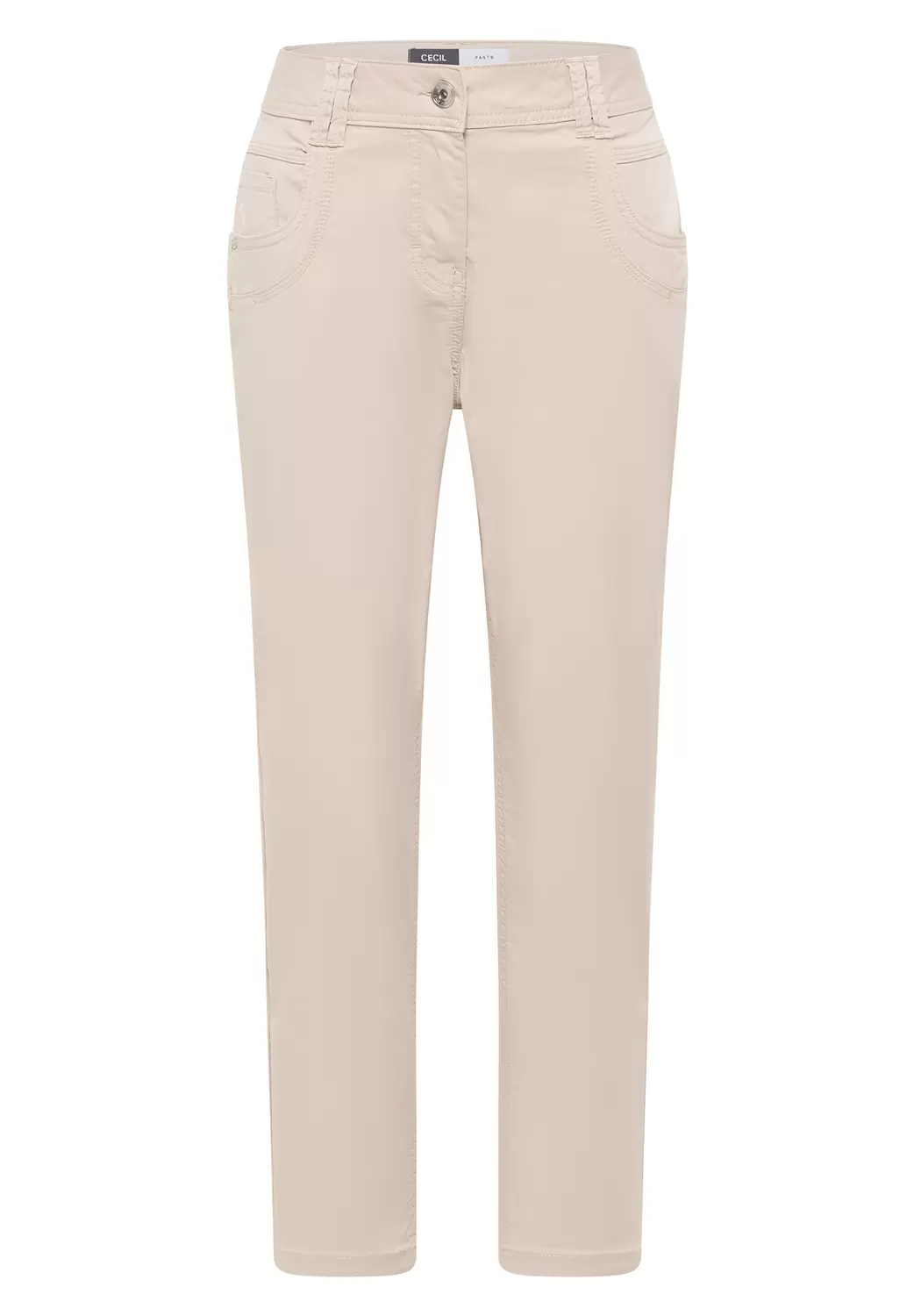 Mid Waist Slim Leg Hose im Casual Fit