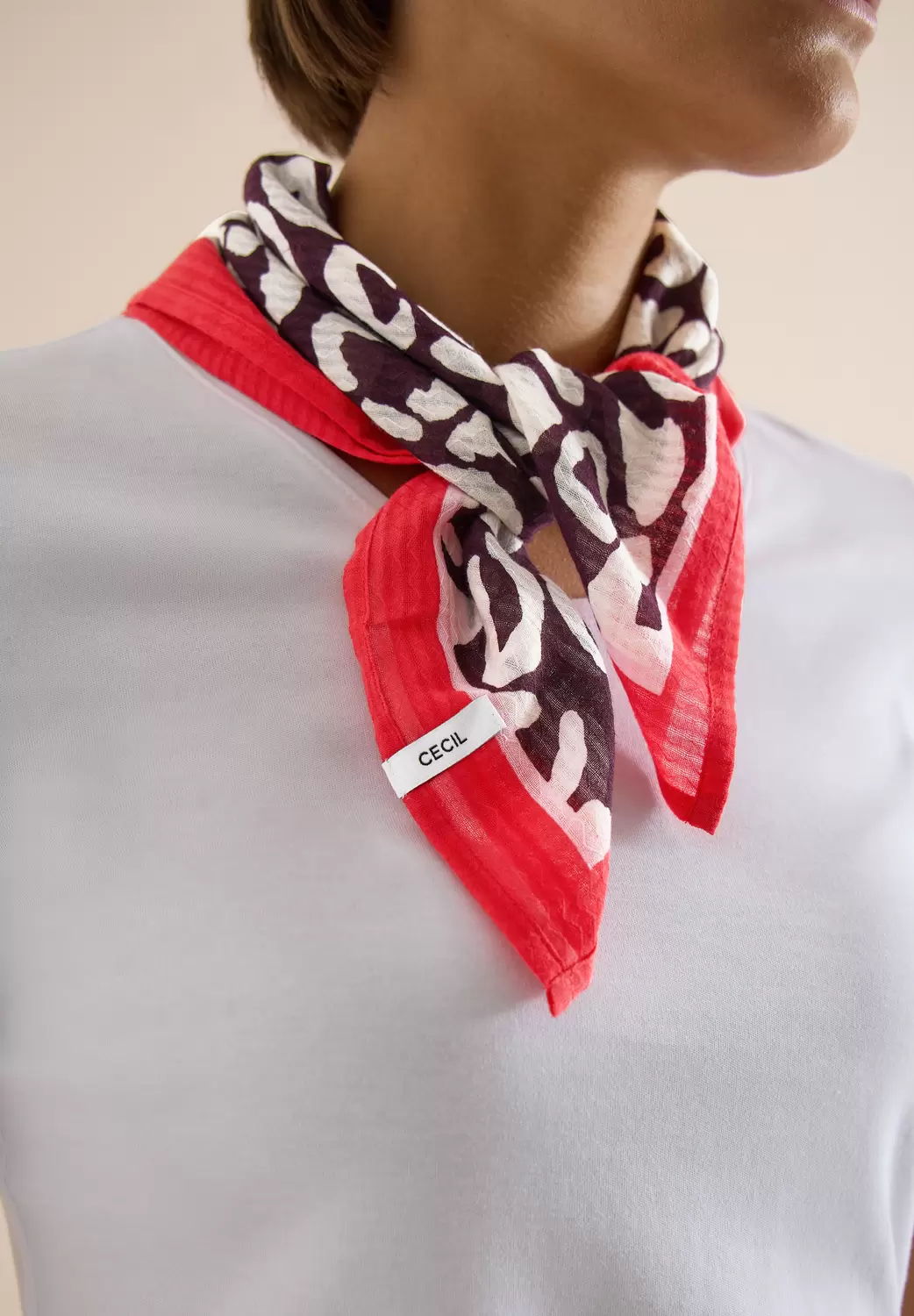 Bandana mit Struktur und Leo-Print