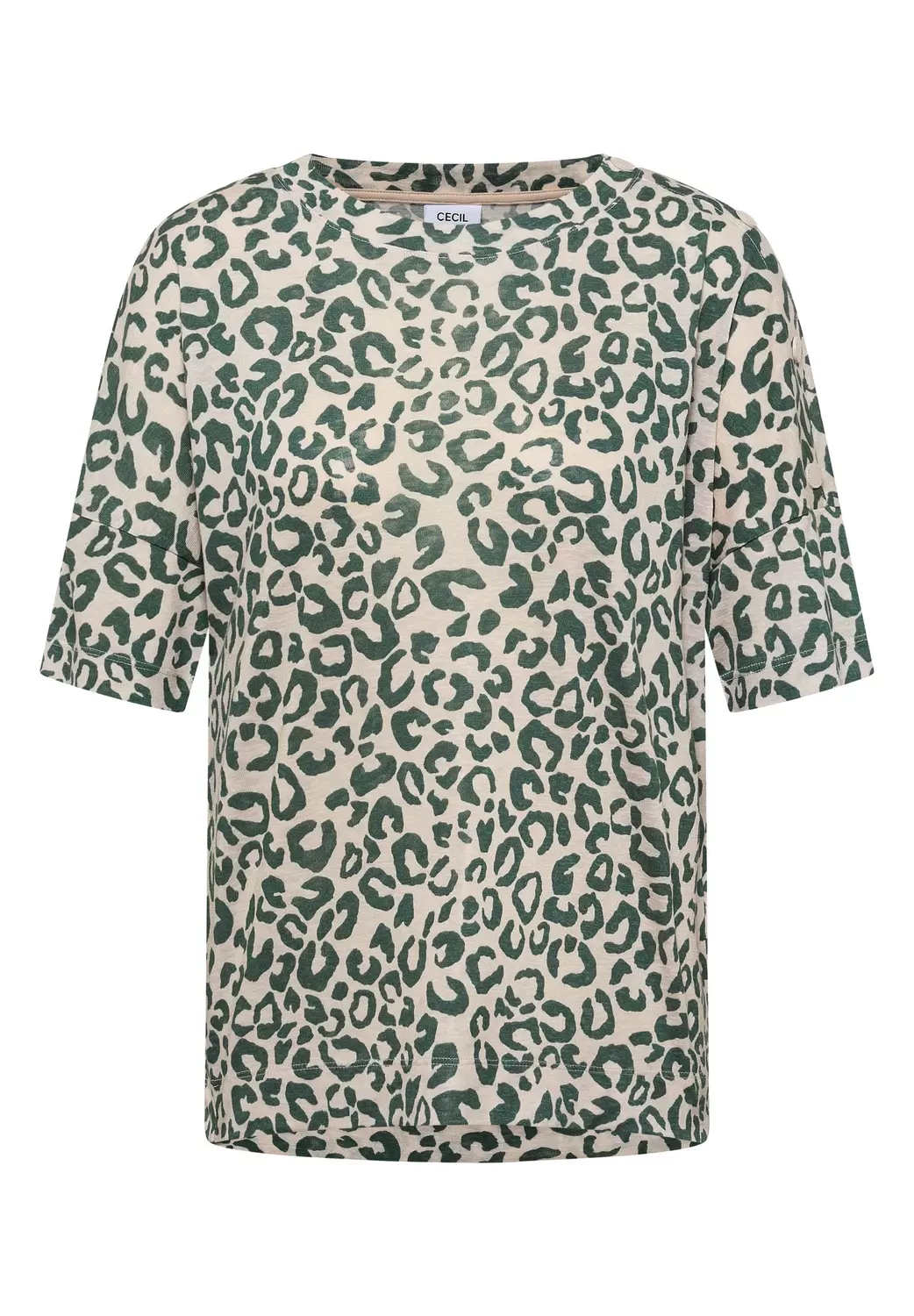 LINEN OPTIC_AOP Button T-Shirt female
