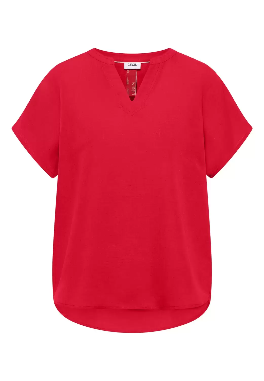 Dropped Shoulder Bluse aus Leinenmix