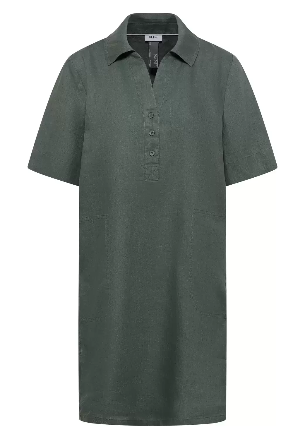 Linen Solid Dress female