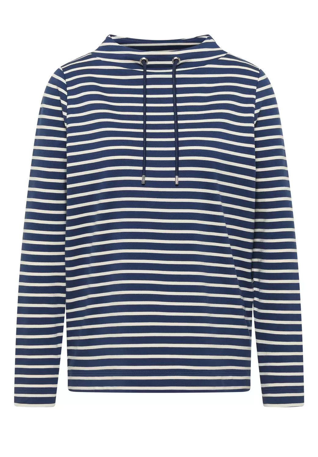 TOS Striped Funnel Neck