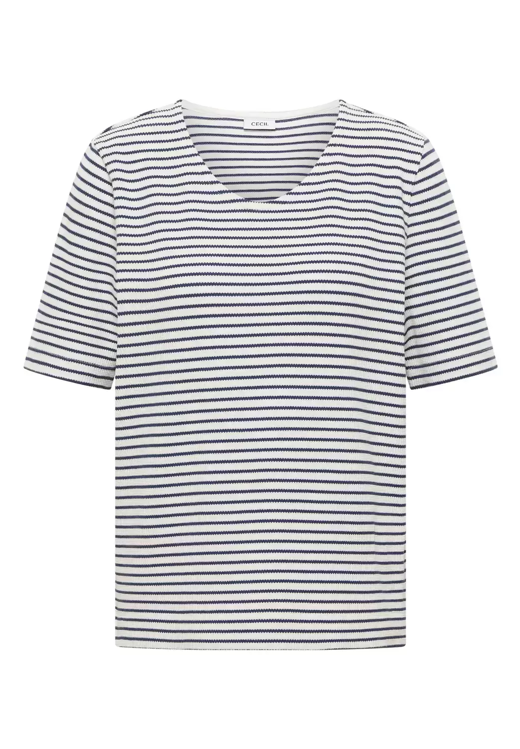 T-Shirt mit gerundetem V-Ausschnitt