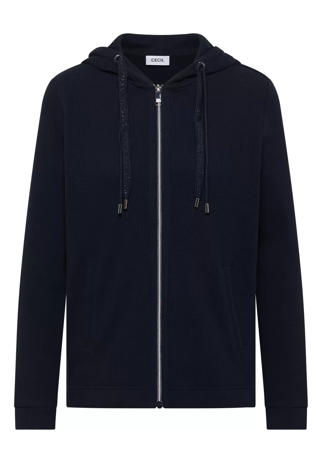 Langarm Jacke mit Kapuze und Taschen