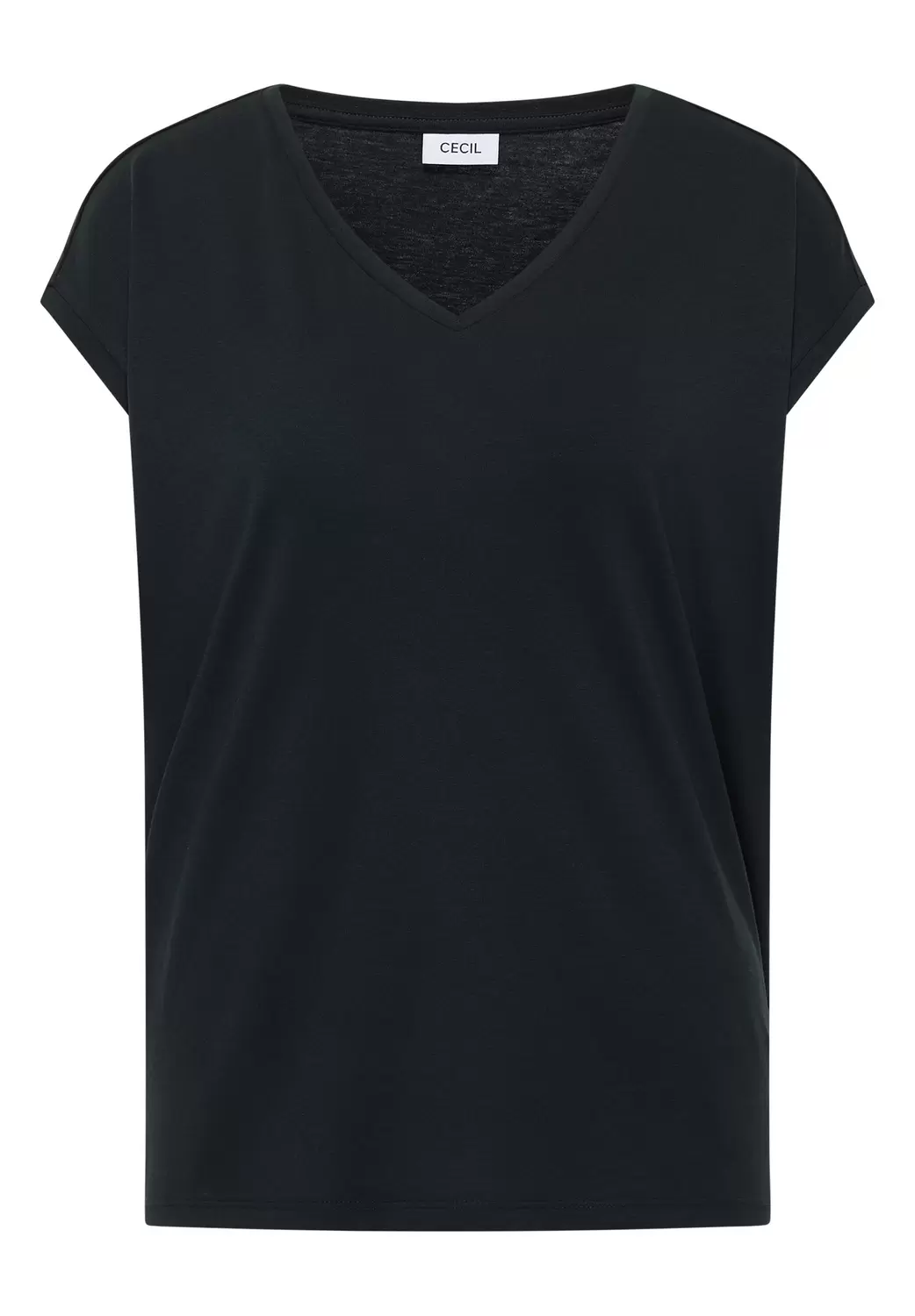 EOS_Solid V-neck Shape Shirt female