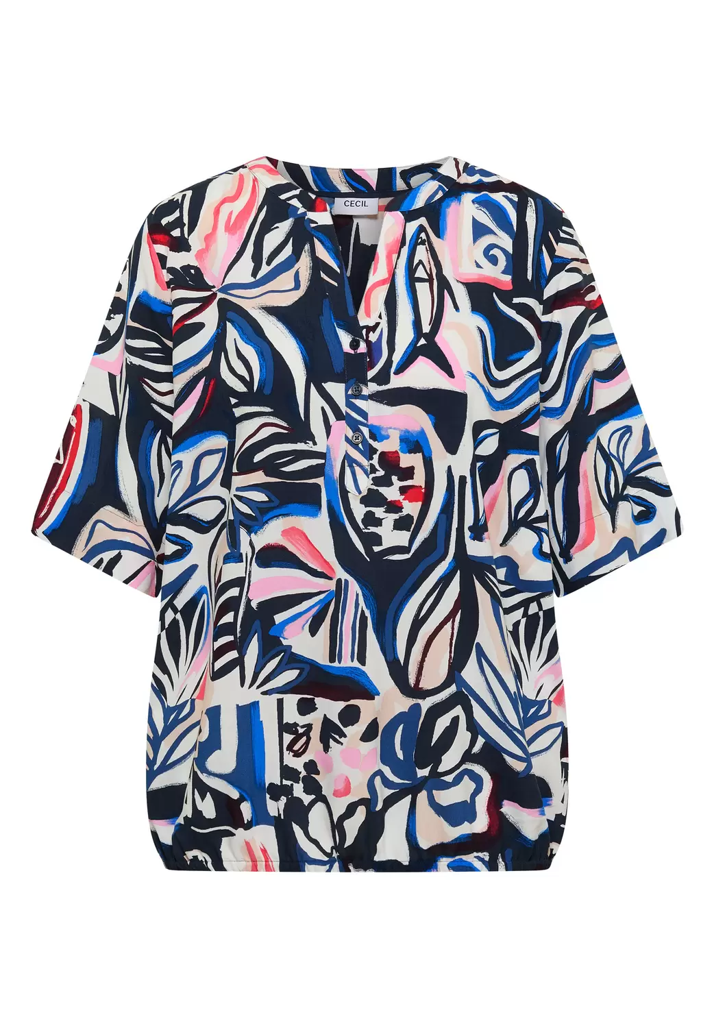 TOS Splitneck Print Blouse