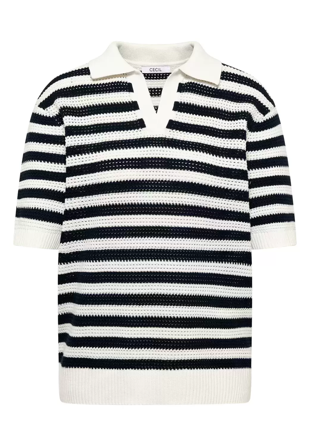 TOS_Mesh Stripe Polo