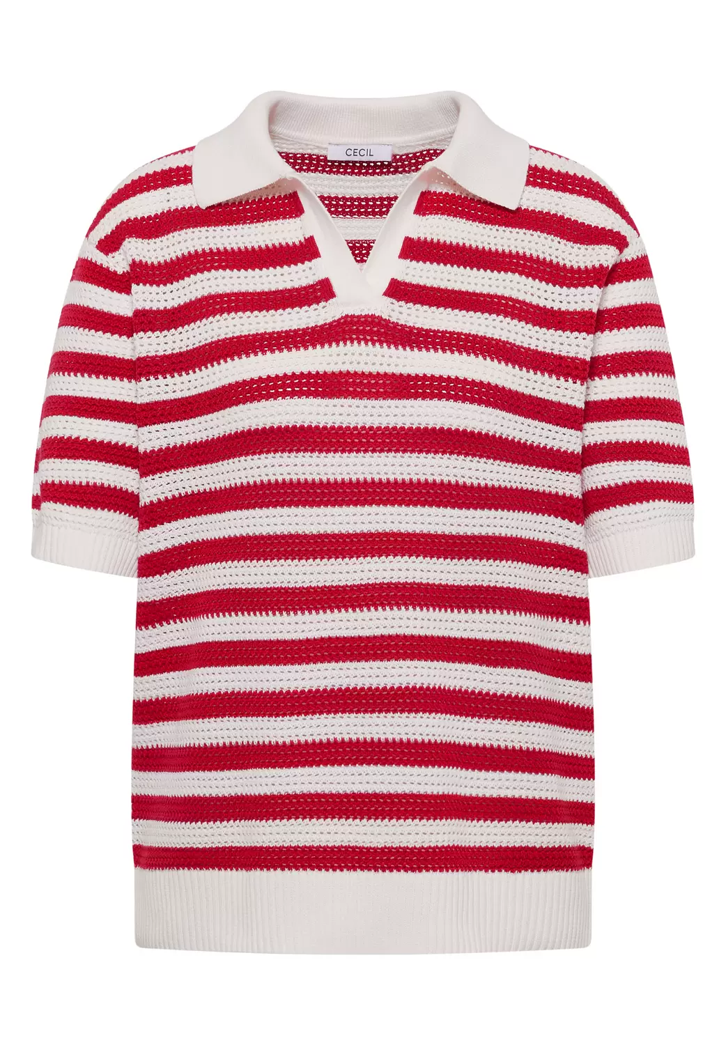 TOS_Mesh Stripe Polo