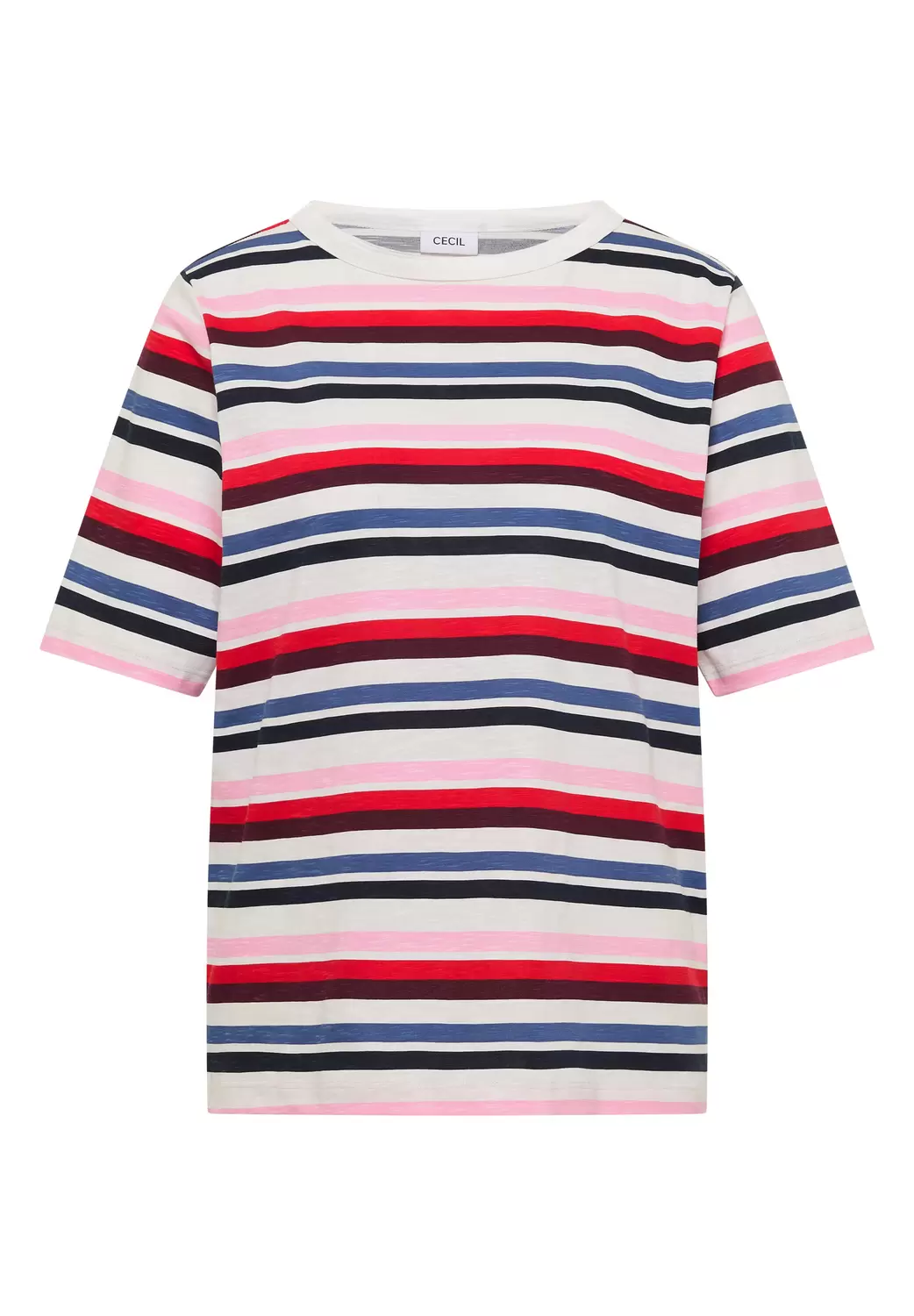 Kurzarm Shirt mit Multicolor Streifen