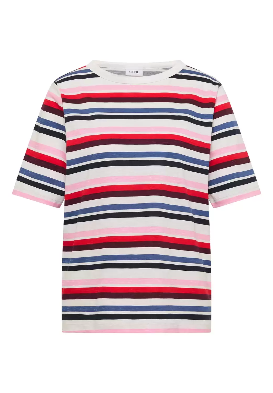 Kurzarm Shirt mit Multicolor Streifen