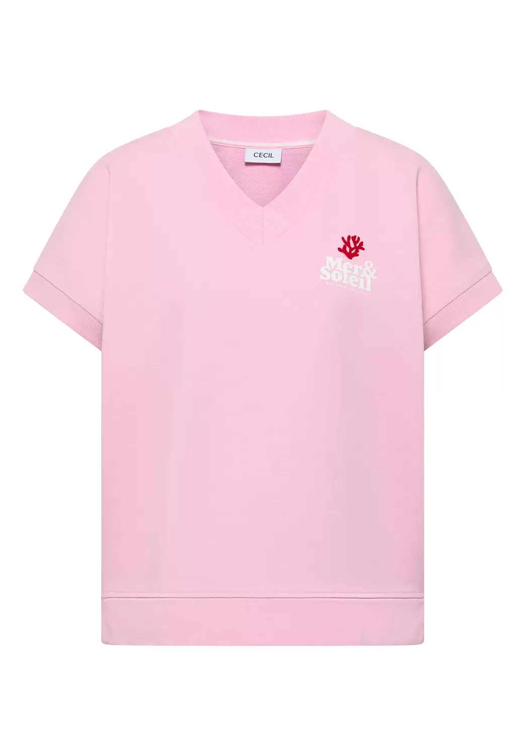 V-Neck Sweatshirt w. Print Det