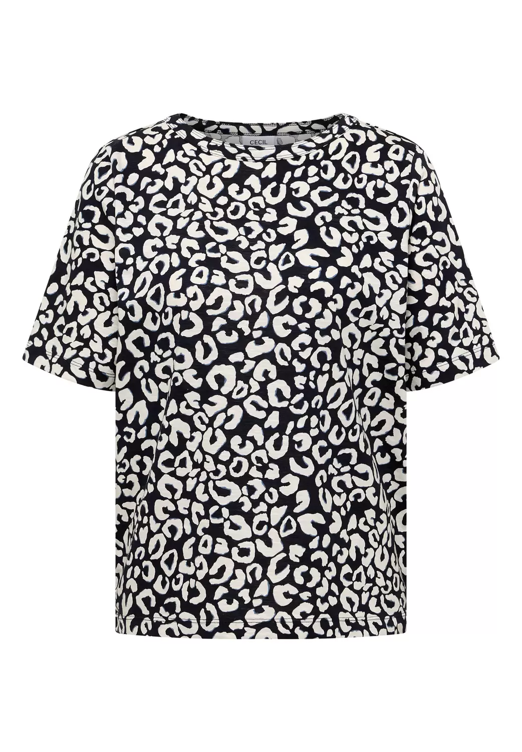 Shirt mit Boatneck und Leo-Print
