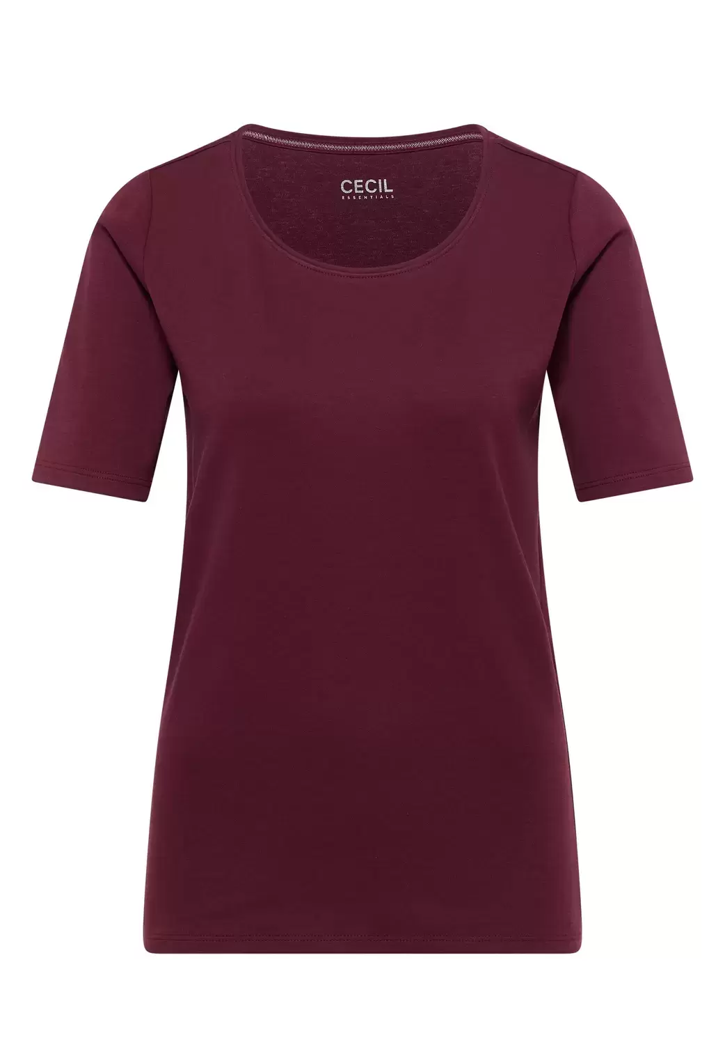 Basic T-Shirt mit Rundhals in Unifarbe