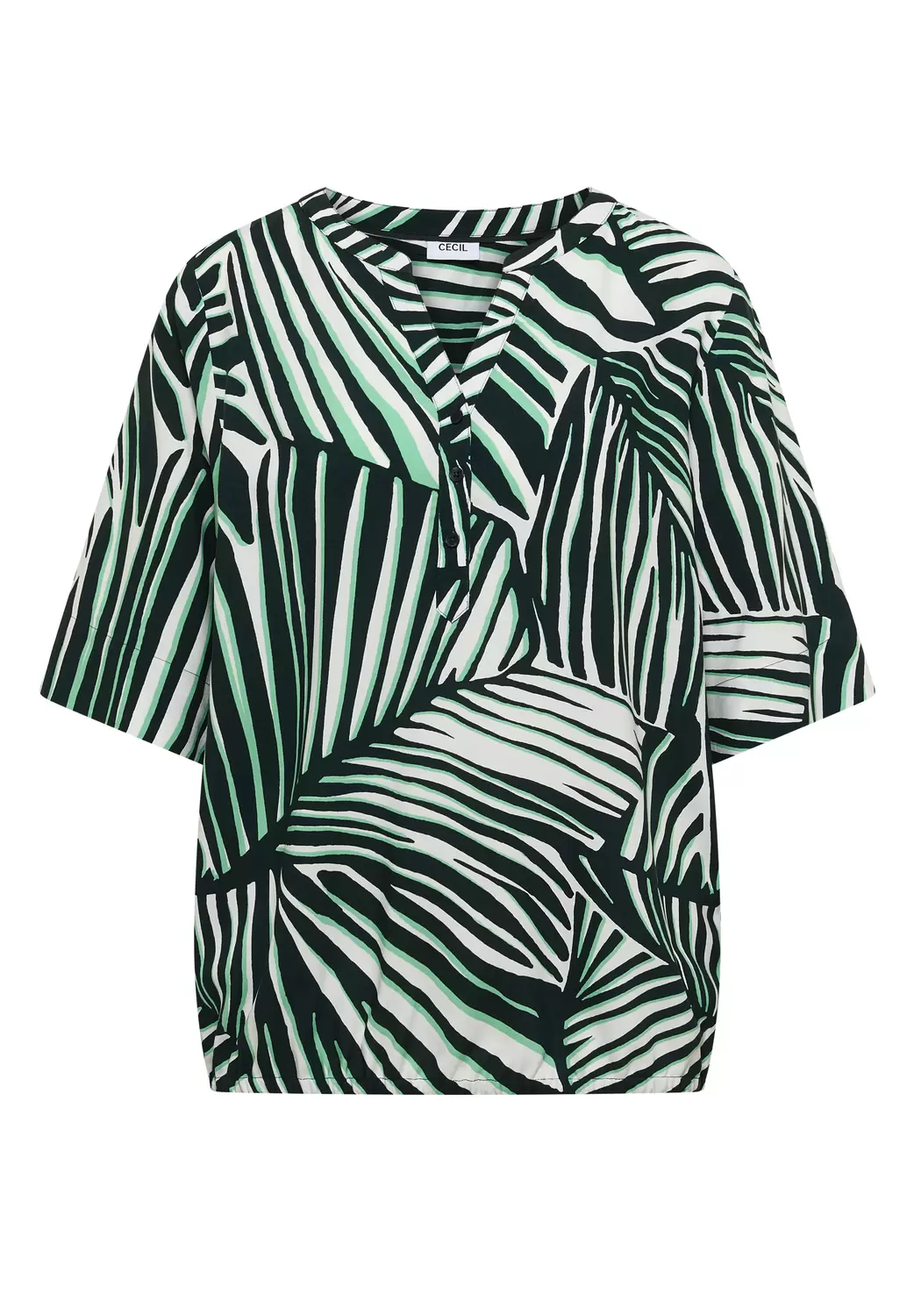TOS Printed Splitneck Blouse female