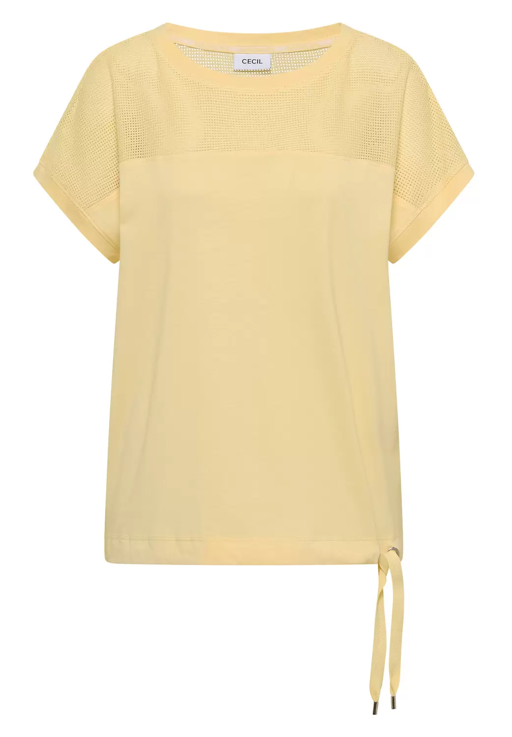 T-Shirt mit Boatneck und Mesh-Einsatz