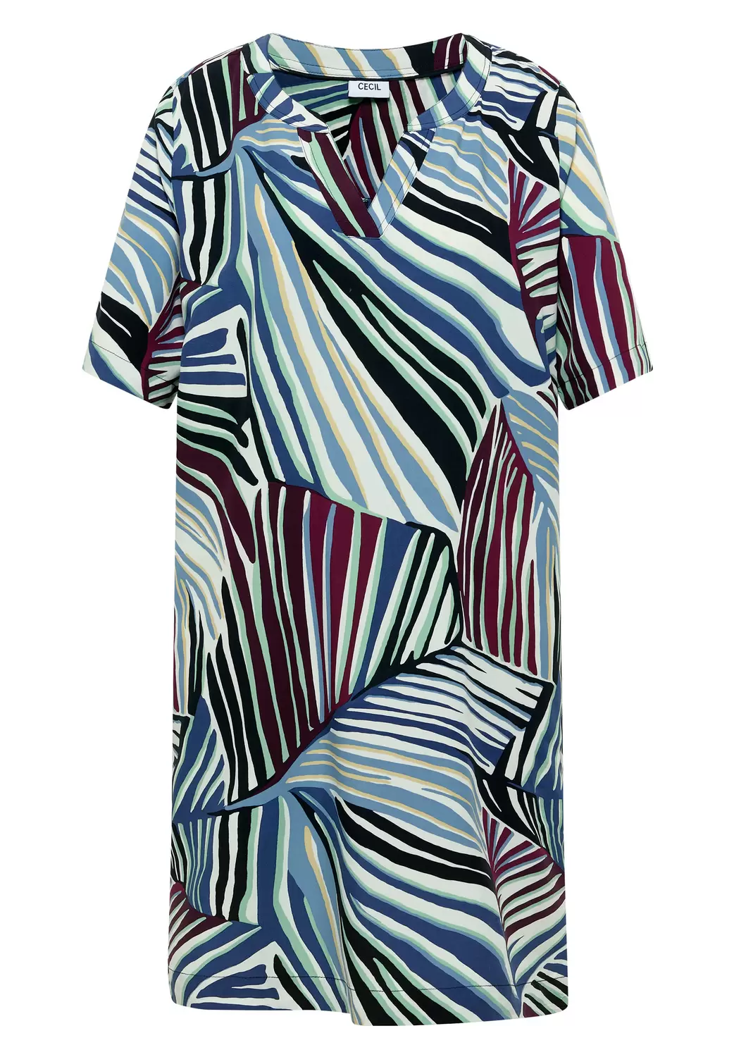 Knielanges Kleid mit grafischem Muster