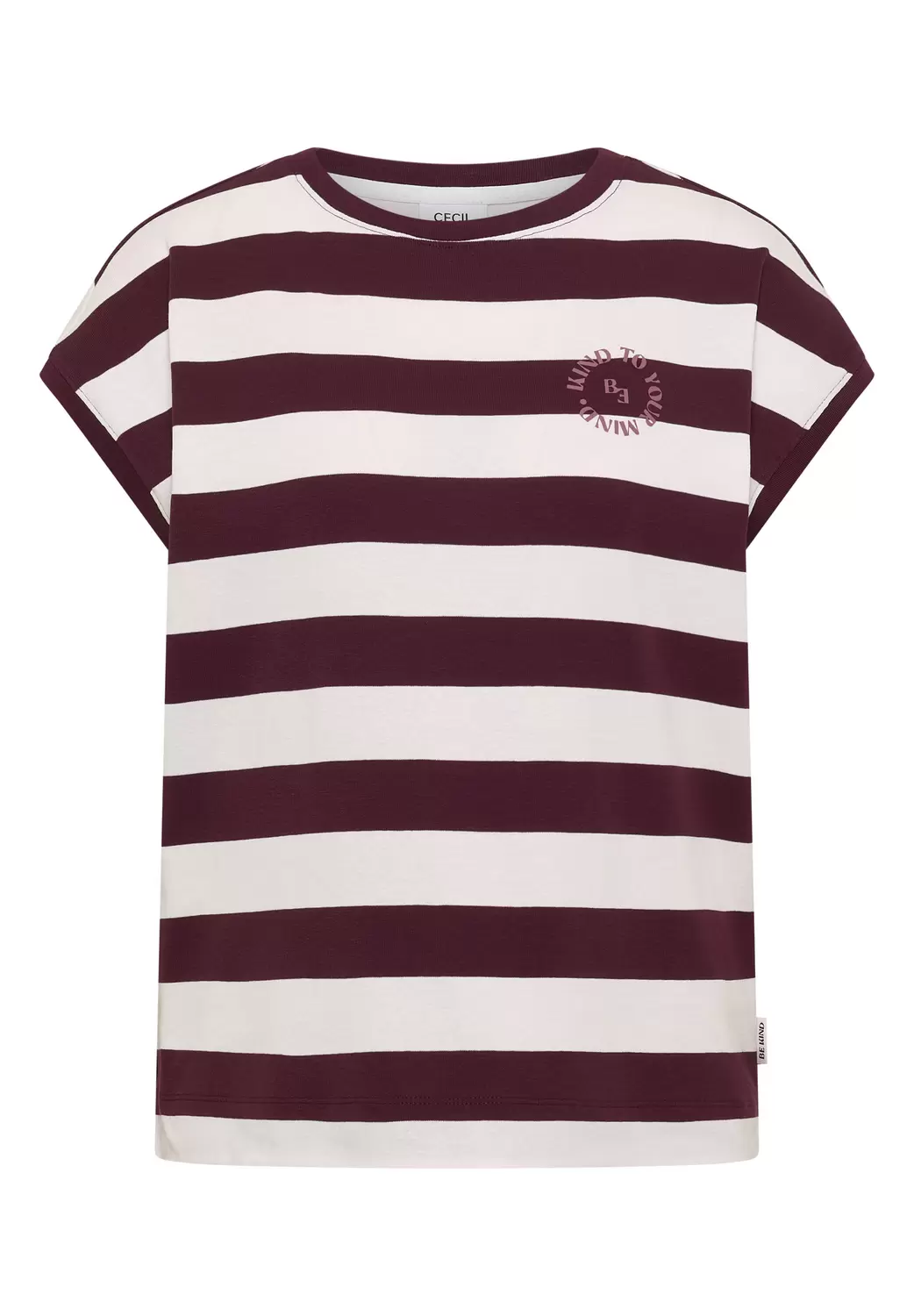 T-Shirt mit Streifen und Printdetail