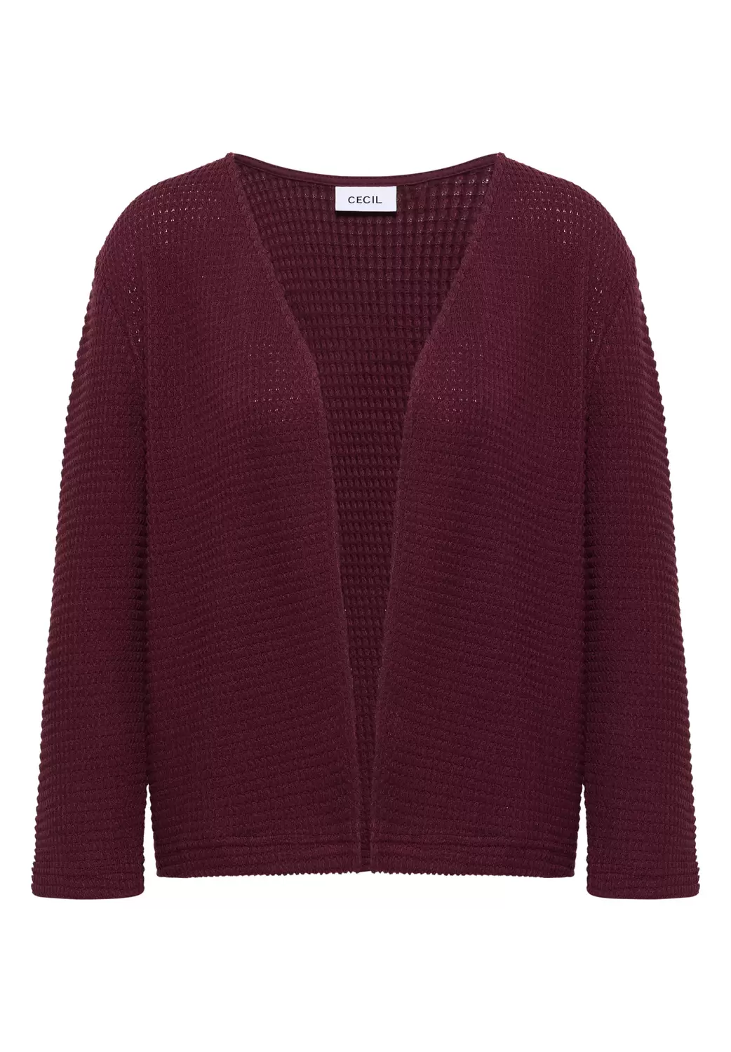 Offene 3/4-Arm Jacke im Ajour-Look