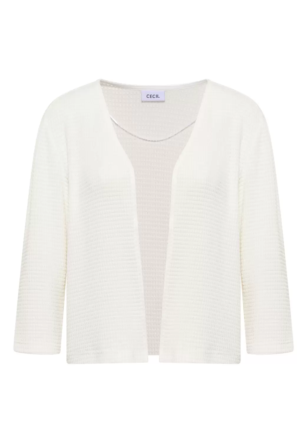 Offene 3/4-Arm Jacke im Ajour-Look