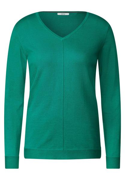TOS V-Neck Pullover - 14405/smaragd green