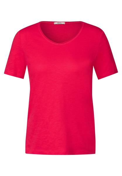 NOS Basic Rounded V-Neck - 14472/strawberry red