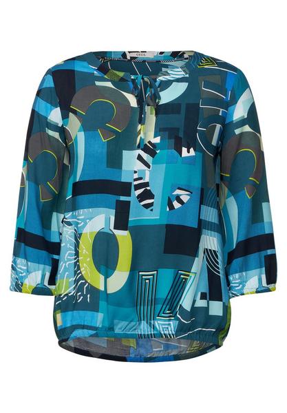 TOS Printed Tunic Blouse - 34744/teal blue