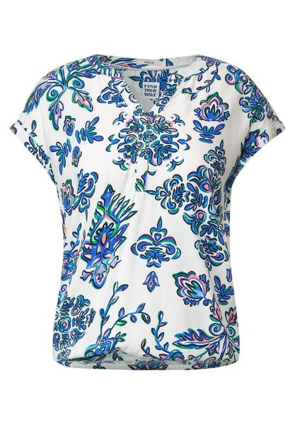 TOS Ornament Print Blouse - 33474/vanilla white