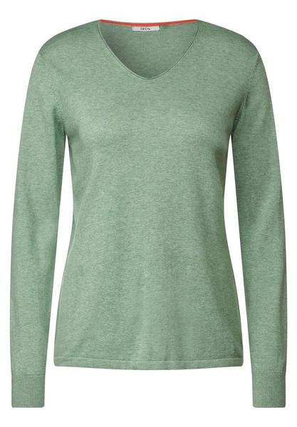 NOS_Rounded V-Neck Pullover - 14934/clear sage gre